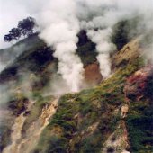 Lava flow near Gorely (Burnt-Down) Volcano